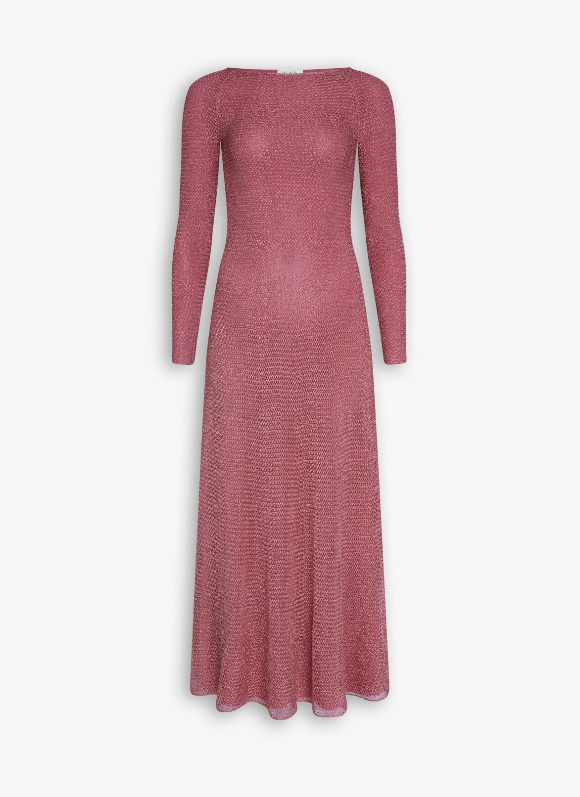 MESH KNIT LONG DRESS ALAÏA CORAL MESH KNIT LONG DRESS